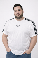 Camisa Adidas Retrô Plus Size Off White