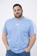 Camisa Adidas Retrô Plus Size Azul Bebê